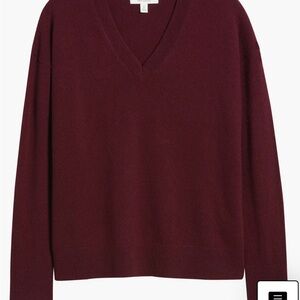 Nordstrom Burgundy V-Neck Sweater